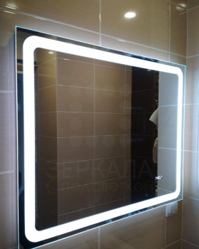 Зеркало для ванной комнаты с LED подсветкой Равенна 75х75 см